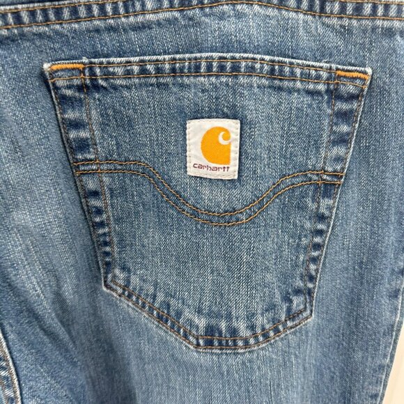 Carhartt Relaxed Straight Blue Denim Jeans Mens 40x31 Durable Workwear - Picture 6 of 6